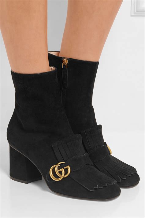 gucci fringed suede boots